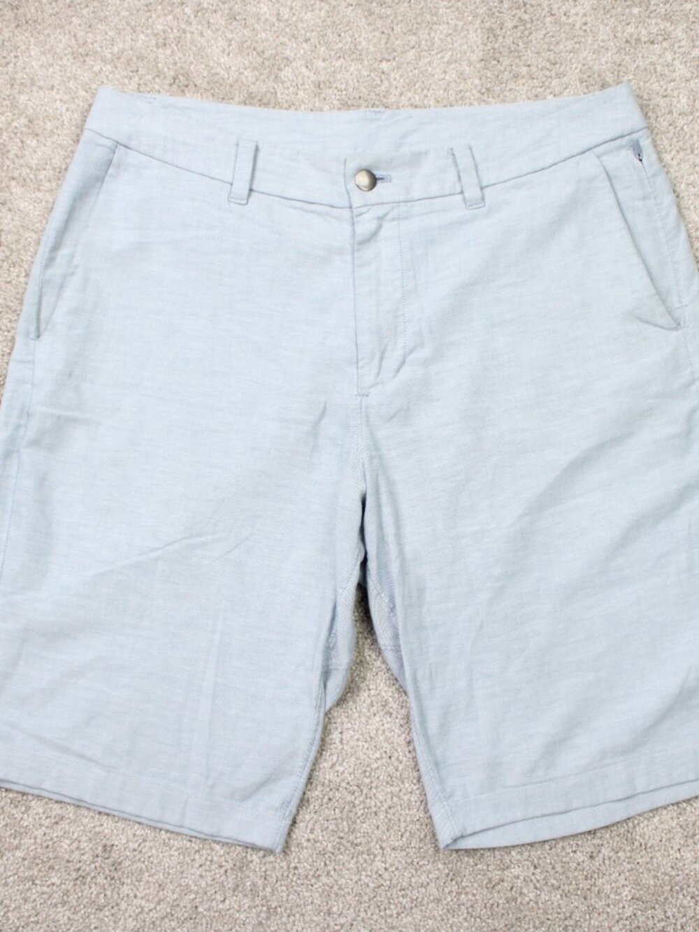 Lululemon Shorts Mens 32 Light Blue Commission Relaxed Qwick Oxford 11" Chino